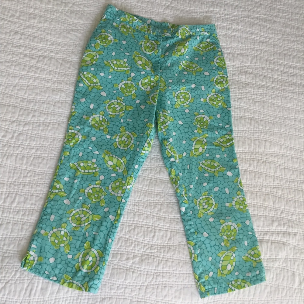 Lilly Pulitzer Turtle Capri Pants Sun Baked EUC